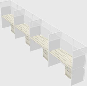Shared rectangular cubicle