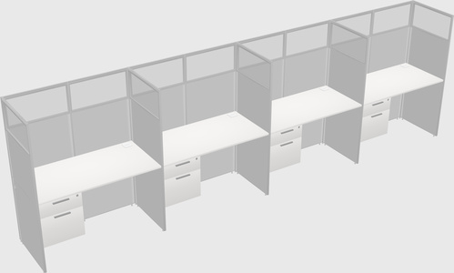 Shared rectangular cubicle