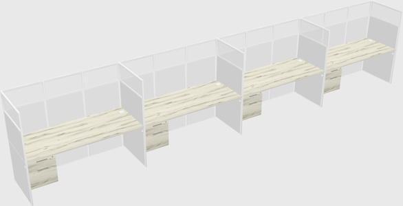 Shared rectangular cubicle