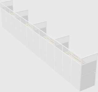 Shared rectangular cubicle