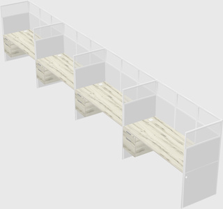 Shared rectangular cubicle