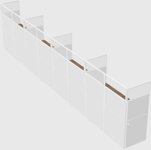 Shared rectangular cubicle