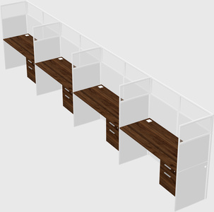 Shared rectangular cubicle
