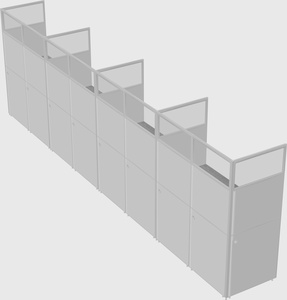 Shared rectangular cubicle