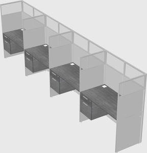 Shared rectangular cubicle
