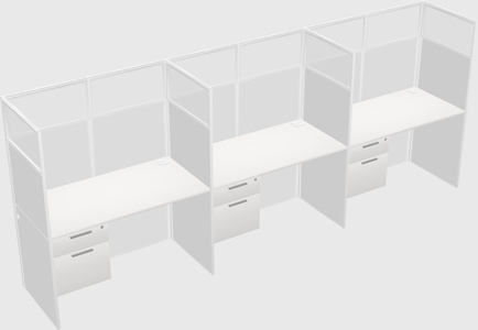 Shared rectangular cubicle