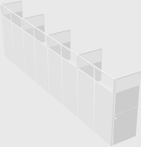 Shared rectangular cubicle