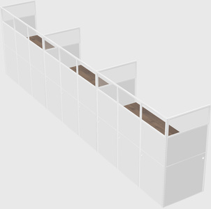 Shared rectangular cubicle