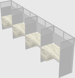Shared rectangular cubicle