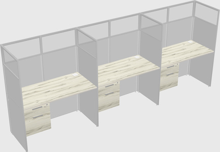 Shared rectangular cubicle