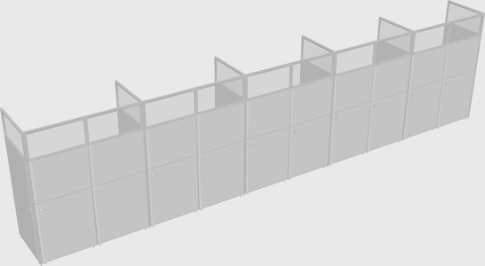 Shared rectangular cubicle