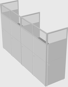 Shared rectangular cubicle