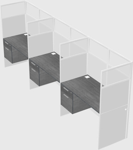 Shared rectangular cubicle