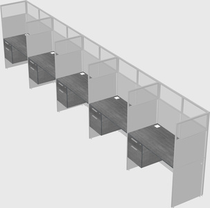 Shared rectangular cubicle