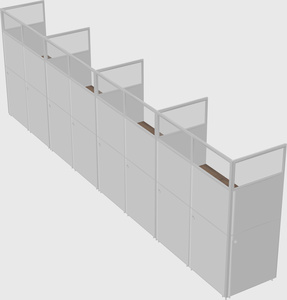 Shared rectangular cubicle