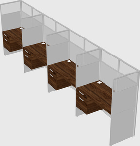 Shared rectangular cubicle