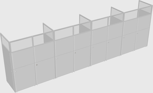 Shared rectangular cubicle