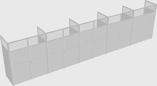 Shared rectangular cubicle