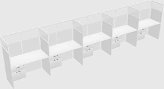 Shared rectangular cubicle