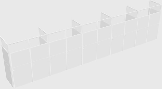 Shared rectangular cubicle