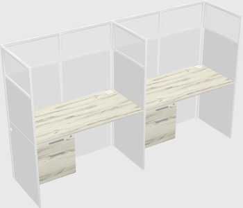 Shared rectangular cubicle