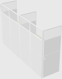 Shared rectangular cubicle