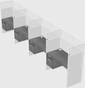 Shared rectangular cubicle