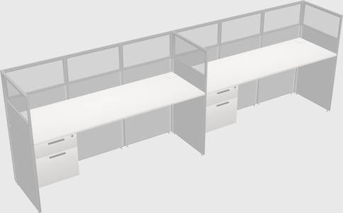 Shared rectangular cubicle