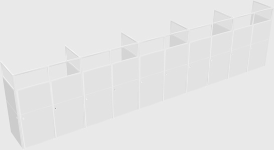 Shared rectangular cubicle