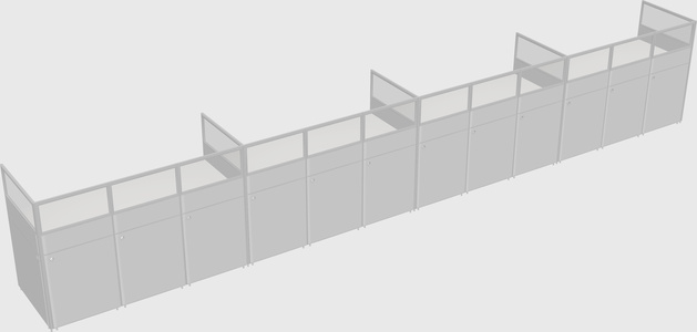 Shared rectangular cubicle