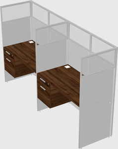 Shared rectangular cubicle