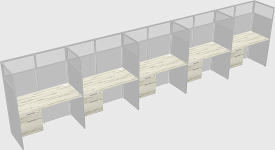 Shared rectangular cubicle