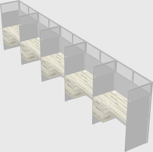 Shared rectangular cubicle