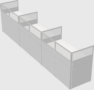 Shared rectangular cubicle