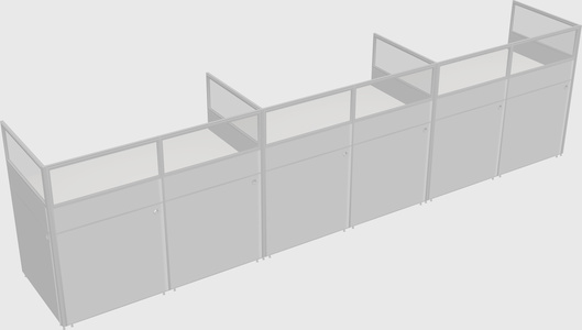 Shared rectangular cubicle