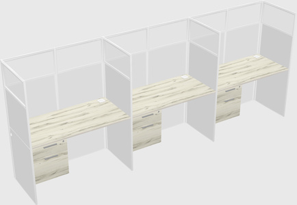 Shared rectangular cubicle