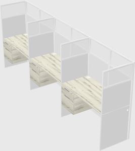 Shared rectangular cubicle