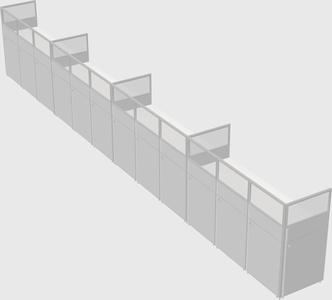 Shared rectangular cubicle