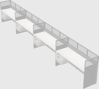 Shared rectangular cubicle