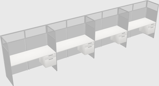 Shared rectangular cubicle