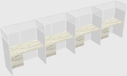 Shared rectangular cubicle