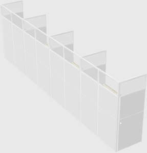 Shared rectangular cubicle