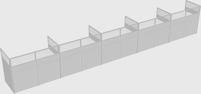 Shared rectangular cubicle