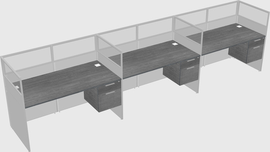 Shared rectangular cubicle