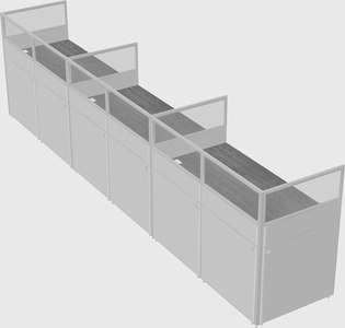Shared rectangular cubicle