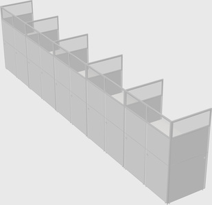 Shared rectangular cubicle