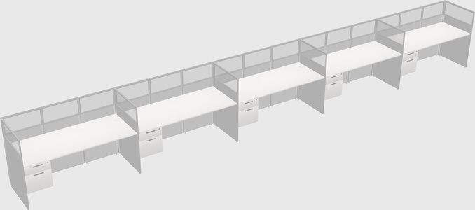 Shared rectangular cubicle