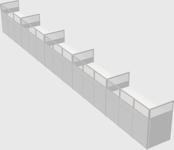 Shared rectangular cubicle