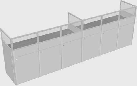 Shared rectangular cubicle