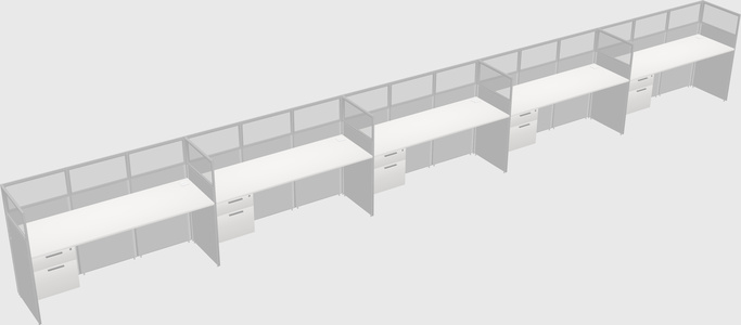 Shared rectangular cubicle